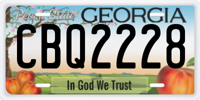 GA license plate CBQ2228