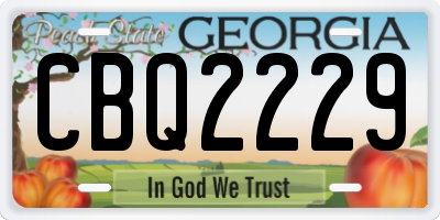 GA license plate CBQ2229