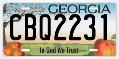 GA license plate CBQ2231