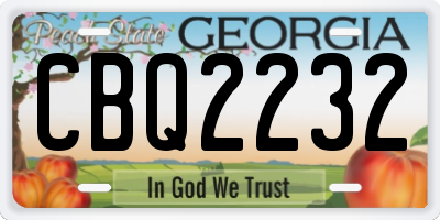 GA license plate CBQ2232