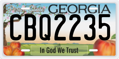 GA license plate CBQ2235