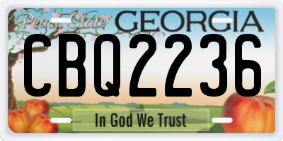 GA license plate CBQ2236