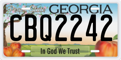 GA license plate CBQ2242