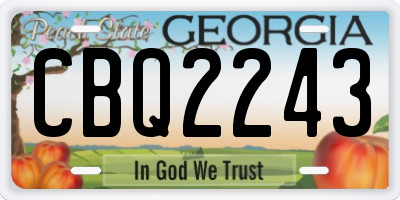 GA license plate CBQ2243