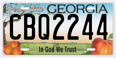 GA license plate CBQ2244