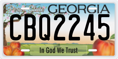 GA license plate CBQ2245