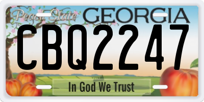 GA license plate CBQ2247