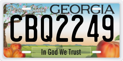 GA license plate CBQ2249