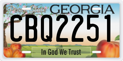 GA license plate CBQ2251