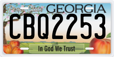 GA license plate CBQ2253