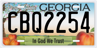 GA license plate CBQ2254