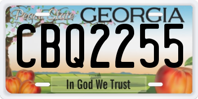 GA license plate CBQ2255