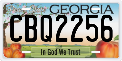 GA license plate CBQ2256