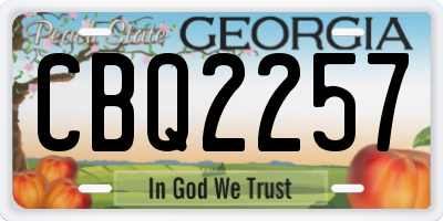 GA license plate CBQ2257