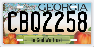 GA license plate CBQ2258