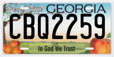 GA license plate CBQ2259