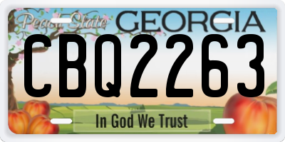 GA license plate CBQ2263