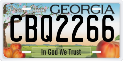 GA license plate CBQ2266