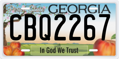 GA license plate CBQ2267