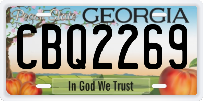 GA license plate CBQ2269