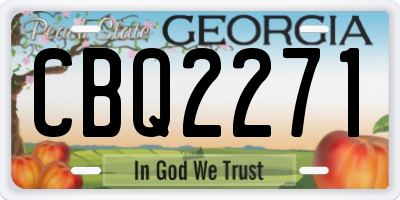 GA license plate CBQ2271