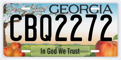 GA license plate CBQ2272