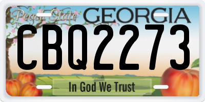 GA license plate CBQ2273