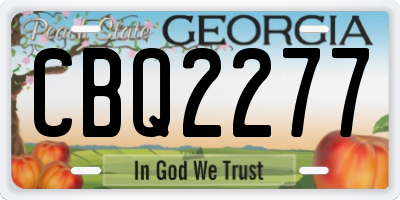 GA license plate CBQ2277