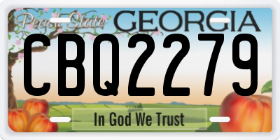 GA license plate CBQ2279