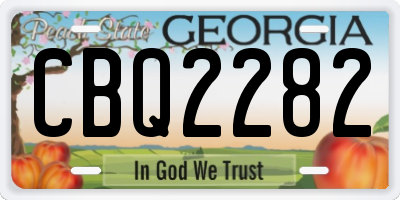 GA license plate CBQ2282