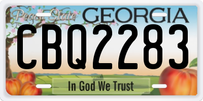 GA license plate CBQ2283