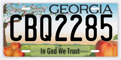 GA license plate CBQ2285