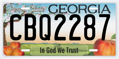 GA license plate CBQ2287