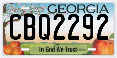 GA license plate CBQ2292