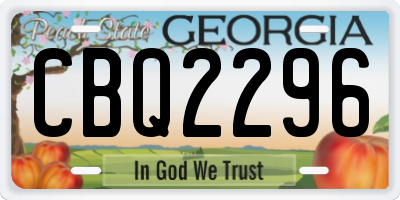 GA license plate CBQ2296