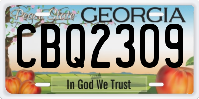 GA license plate CBQ2309