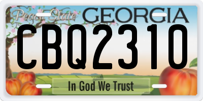 GA license plate CBQ2310
