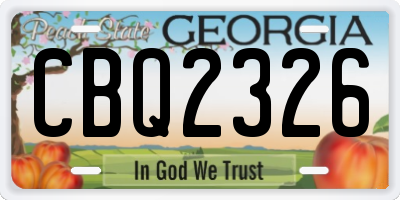 GA license plate CBQ2326