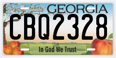 GA license plate CBQ2328