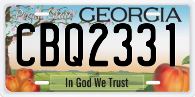 GA license plate CBQ2331