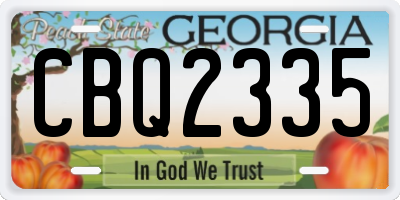GA license plate CBQ2335