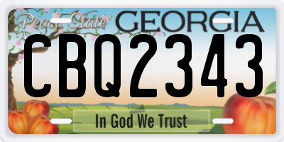 GA license plate CBQ2343