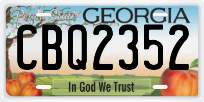 GA license plate CBQ2352