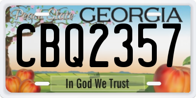 GA license plate CBQ2357