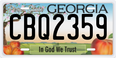 GA license plate CBQ2359