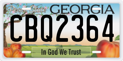 GA license plate CBQ2364