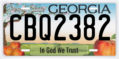 GA license plate CBQ2382