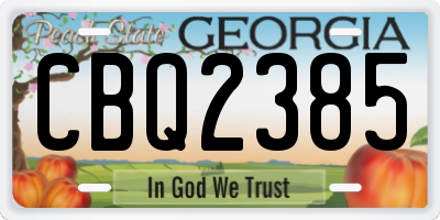 GA license plate CBQ2385