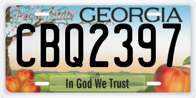GA license plate CBQ2397