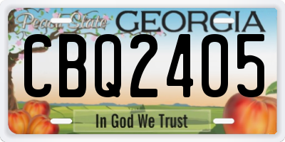 GA license plate CBQ2405